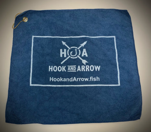 Hook and Arrow Fish Towels Blue