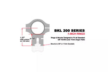 Load image into Gallery viewer, BKL 1in. Dia x 6in. Long Dovetail Rings-High, Black