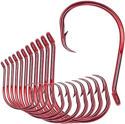 Red offset circle hooks 10/0 and 12/0 10packs