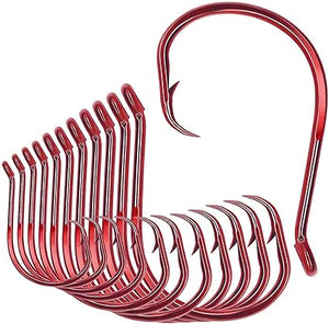 Red offset circle hooks 10/0 and 12/0 10packs