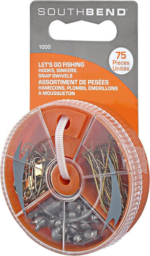 South Bend Sporting Goods 75 Assorted Hooks, Sinkers, And Snap Swivels