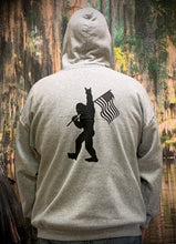 Load image into Gallery viewer, Hoodie w/sasquatch and flag