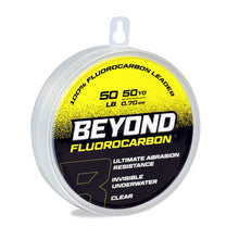 Load image into Gallery viewer, BEYOND FLUOROCARBON LEADER MATERIAL 50YD -  CLEAR