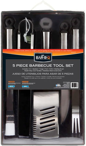 Mr. Bar-B-Q 5-Piece Stainless Handle Barbeque Tool Set