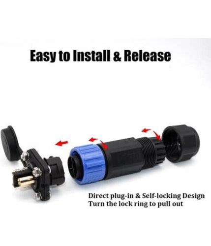 JNICON WATERPROOF TROLLING MOTOR PLUG & RECEPTACLE M25-2PIN (12/24/36/48 VOLTS)