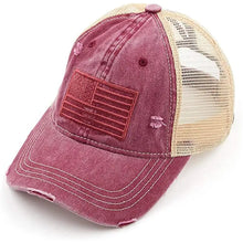 Load image into Gallery viewer, Classic Back Distressed  Ponycap With or Without flag