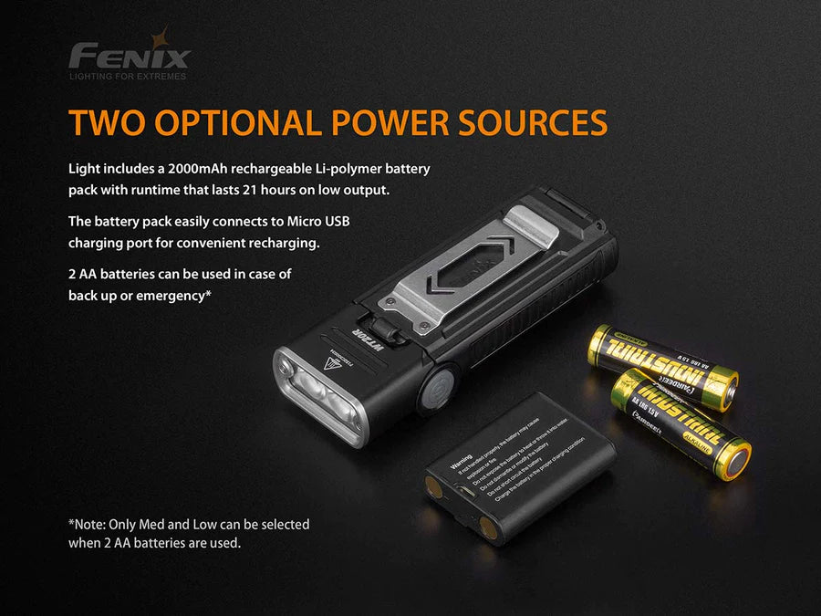 fenix aa battery flashlight FENIX WT20R ADJUSTABLE ANGLE FLASHLIGHT – Hook and Arrow