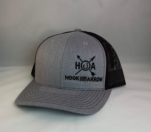 Hook and Arrow Hat, Heather grey/black, Trucker