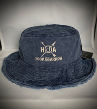 Load image into Gallery viewer, WASHED DENIM DISTRESSED BUCKET HAT  CC BEANIE