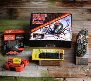 Arachnet Security System, Atwood Battlecord, Atwood paracord dispenser, WRAPTIE 130, WRAPTIE Gripper.